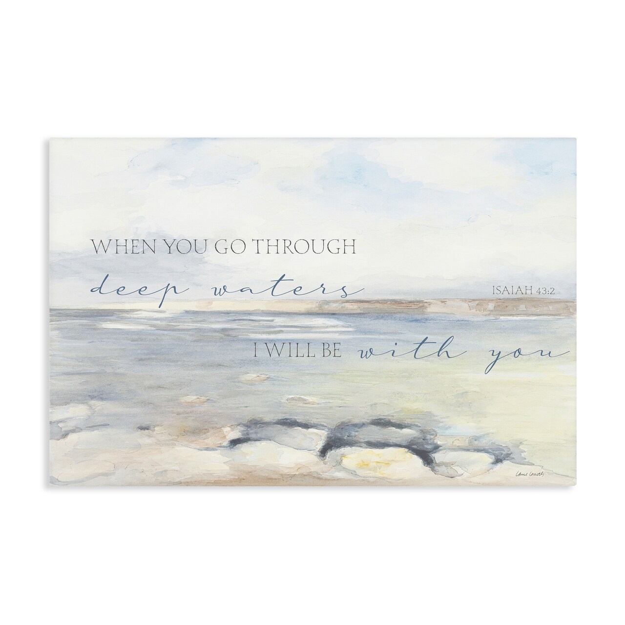 Stupell Industries Deep Waters Isaiah 43:2 Canvas, design by Lanie Loreth